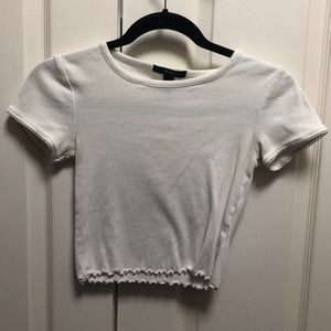White Crop Top Tee